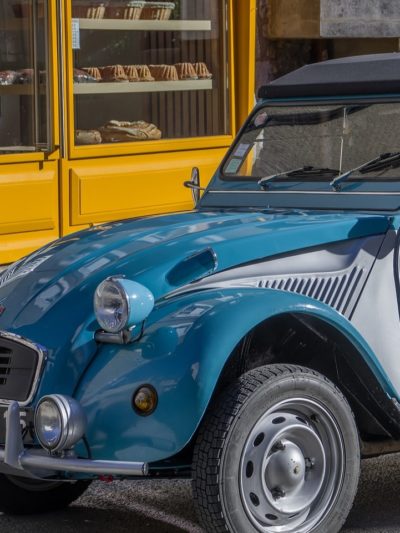 Journée en 2CV en Normandie - la voiture bleue