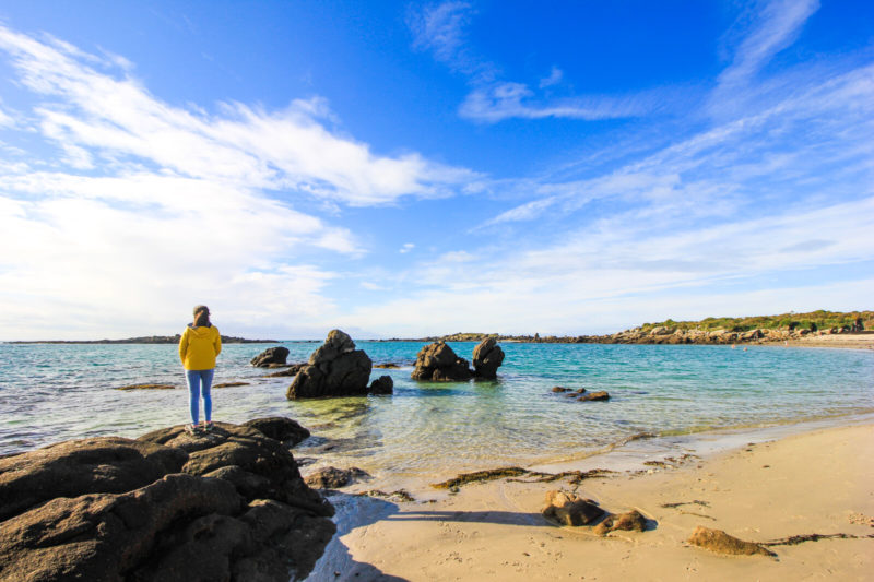 Paysage de plage et mer lors d’une balade aux îles Chausey