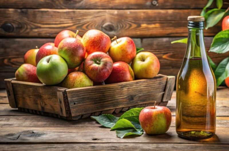 Pommes de Normandie et bouteille de cidre, spécialités gourmandes à découvrir lors d’un séjour