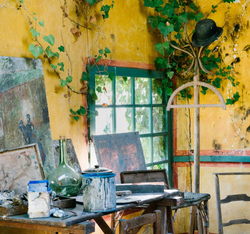 Chambre décorée de peintures à l’Hôtel Baudy, Giverny