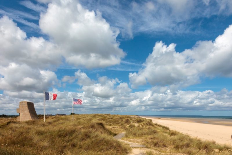 Plage du Débarquement d’Utah Beach en Normandie, France.