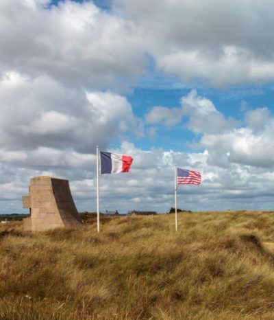 Plage du Débarquement d’Utah Beach en Normandie, France.