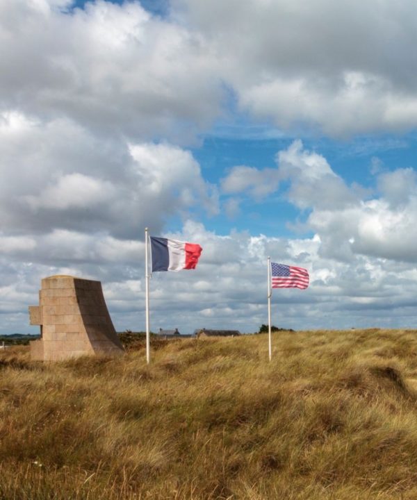 Plage du Débarquement d’Utah Beach en Normandie, France.