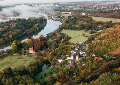Vue drone campagne d'Amfreville-sous-les-Monts, vue Seine