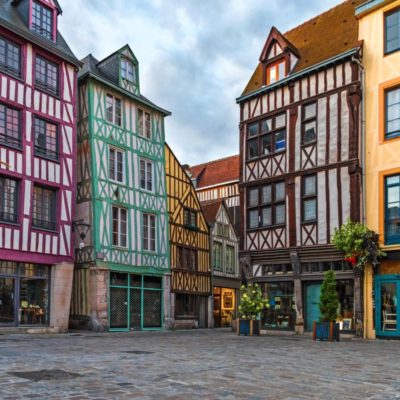 Maisons normandes traditionnelles dans le centre historique de Rouen – programme séjour en Normandie